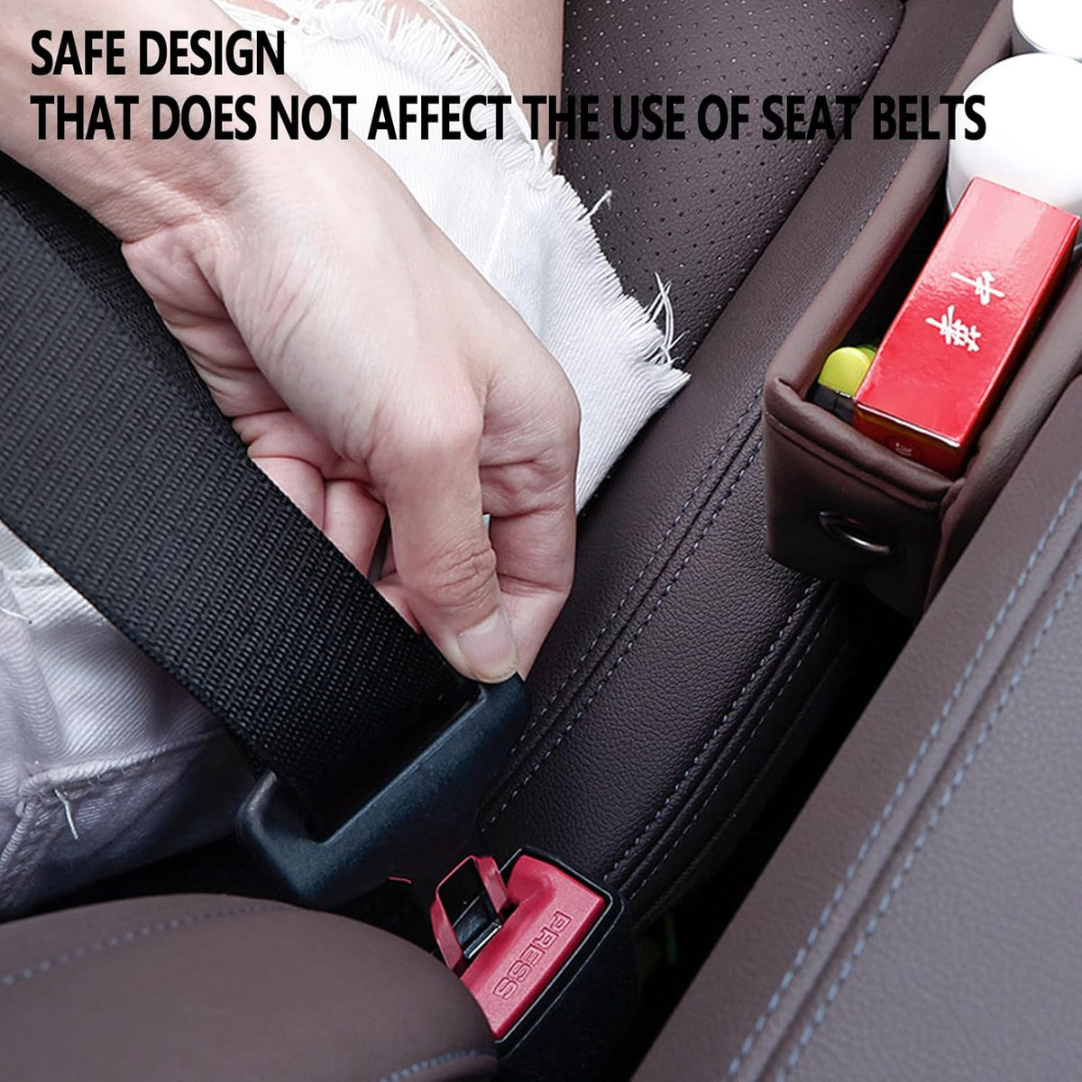 Car Seat Gap Filler 2 pack Car Gap Filler Seat Organizer Front Seat Leather Car Accessories for Women Men, Car Essentials for SUV Truck, Adjustable Seat Gap Filler Organizer (Black 2 pack)