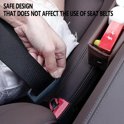 Car Seat Gap Filler 2 pack Car Gap Filler Seat Organizer Front Seat Leather Car Accessories for Women Men, Car Essentials for SUV Truck, Adjustable Seat Gap Filler Organizer (Black 2 pack)