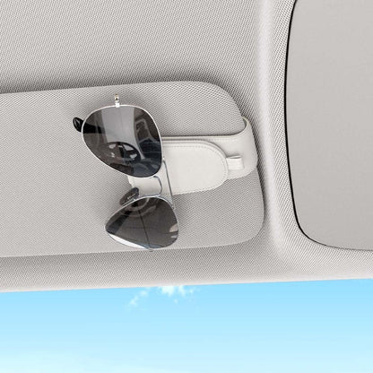 Sotfamily Sunglass Holder for Car Visor, Suede Cloth Magnetic Sunglass Organizer for Car Accessories, 2 Packs, Black