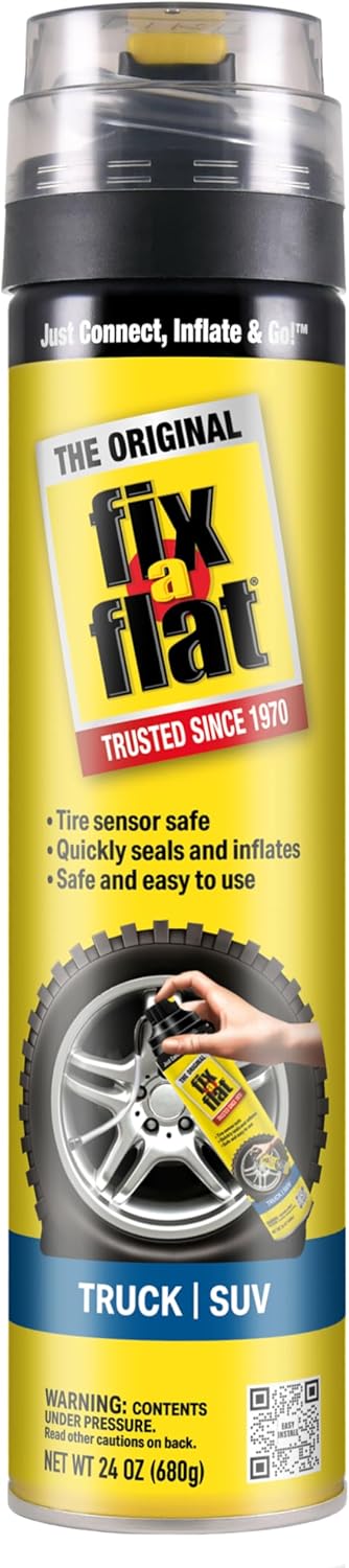 Fix-A-Flat S60420 Aerosol Emergency Flat Tire Repair and Inflator, for Standard Tires, Eco-Friendly Formula, Universal Fit for All Cars, 16 oz. (Pack of 1)