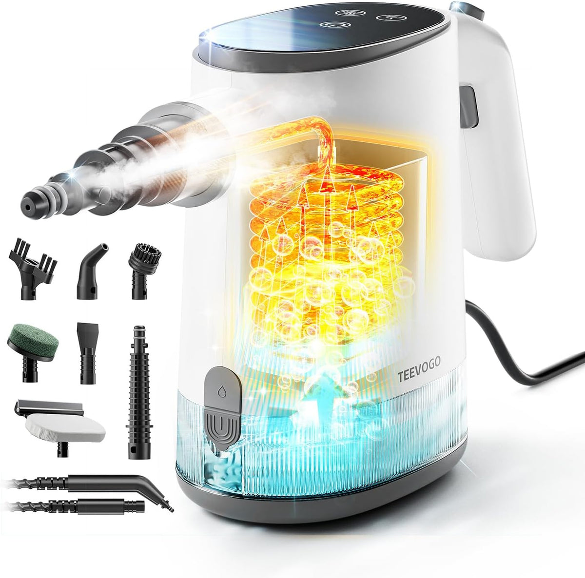 Handheld Steam Cleaner, 15s Fast Heating, Adjustable Steam, 650mL Large Water Tank, Pressurized Portable Steamer for Cleaning Home, Kitchen, Car, Bathroom, Tile, Furniture, Multi-Surface