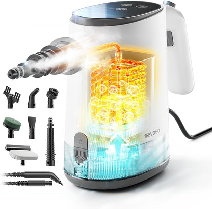 Handheld Steam Cleaner, 15s Fast Heating, Adjustable Steam, 650mL Large Water Tank, Pressurized Portable Steamer for Cleaning Home, Kitchen, Car, Bathroom, Tile, Furniture, Multi-Surface