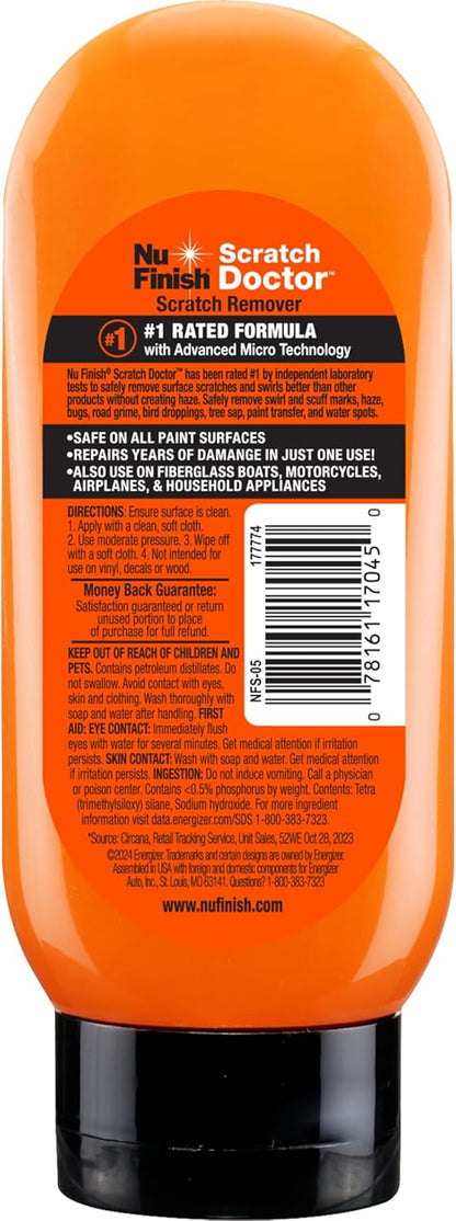 Nu Finish Car Scratch Remover, Scratch Removal for Cars Eliminates Paint Scrapes, Scuffs, Haze and Swirls on Cars, Boats and Motorcycles , 6.5 Oz, White