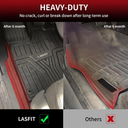 LASFIT Floor Mats and Cargo Liner for Honda CR-V 2026 2025 2024 2023 (Gasoline & Hybrid & e:FCEV), All Weather TPE Car Trunk Mat (Upper Position), 1st & 2nd Row & Trunk Liner Full Set Black