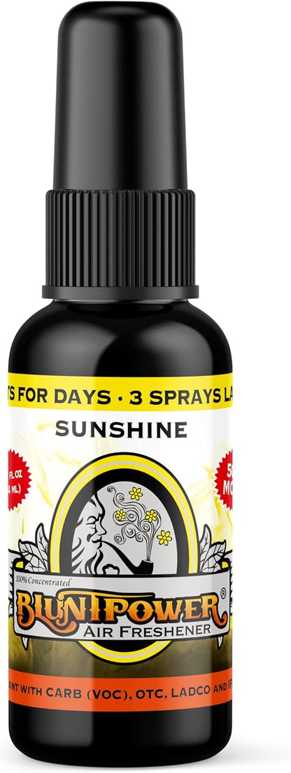 BluntPower (Baby Powder, 1 Pack) Concentrated Air Freshener Spray - Oil-Based Room Diffuser Spray - Long-Lasting Bathroom Scent, Car Freshener & Odor Eliminator - Colors B