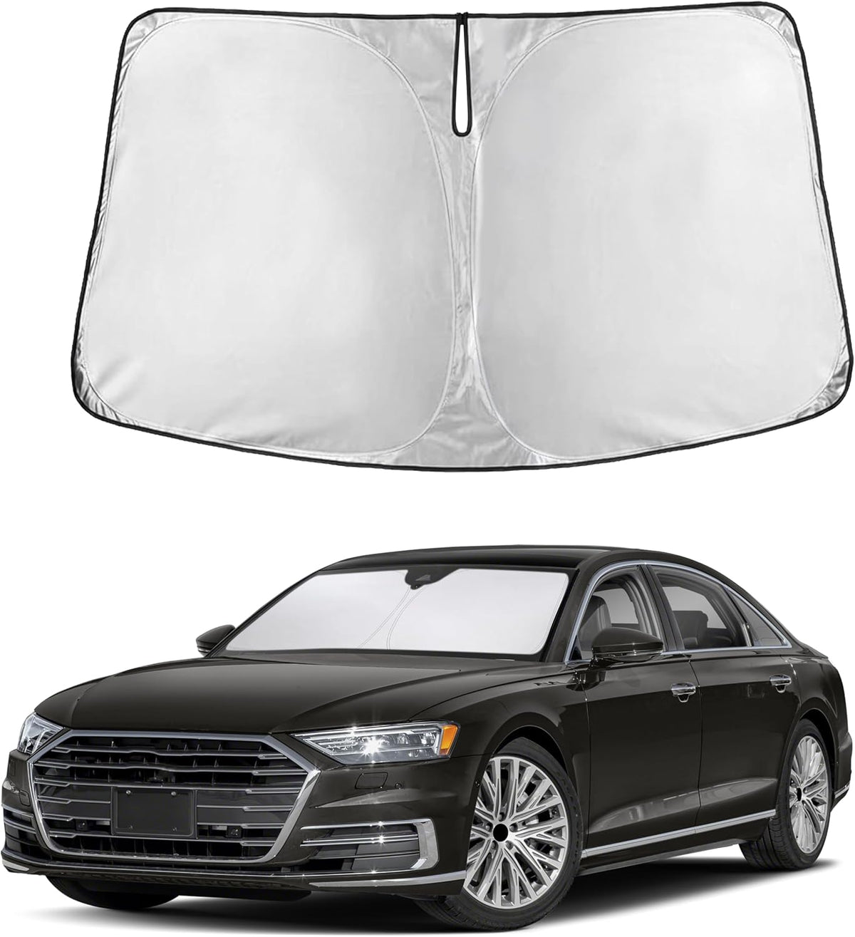 EcoNour Car Windshield Sun Shade | 2025 Upgraded Innovative No-Light-Pass Technology for Maximum Coverage | Foldable Sun Shade Keeps Your Vehicle Cool | Must-Have Car Accessories | Small (59" x 29") - Colors M