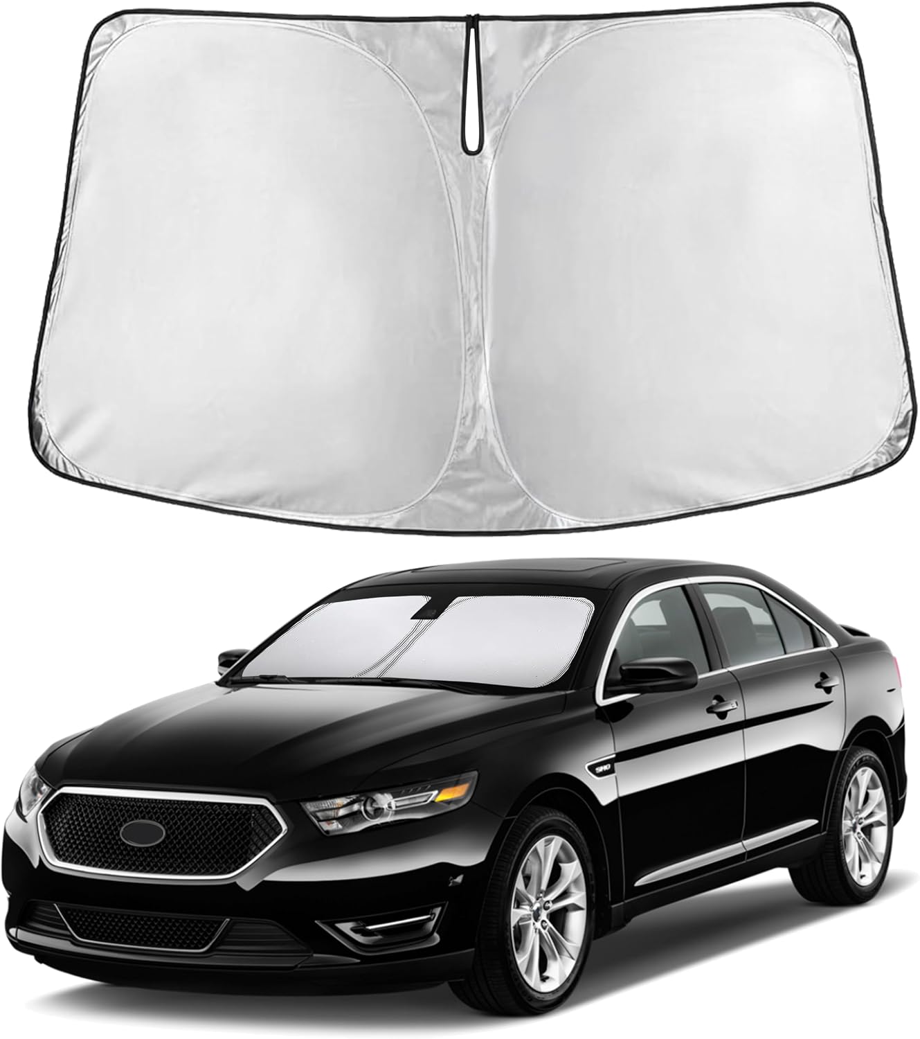 EcoNour Car Windshield Sun Shade | 2025 Upgraded Innovative No-Light-Pass Technology for Maximum Coverage | Foldable Sun Shade Keeps Your Vehicle Cool | Must-Have Car Accessories | Small (59" x 29") - Colors H