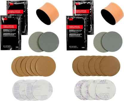 3M Auto Restore and Protect Headlight Restoration Kit, Use On Plastic Lenses, Headlights, Taillight, Fog Lights and More, Includes Sanding Discs, Headlight Clear Coat Wipes, Foam Pad and Glove (39194)