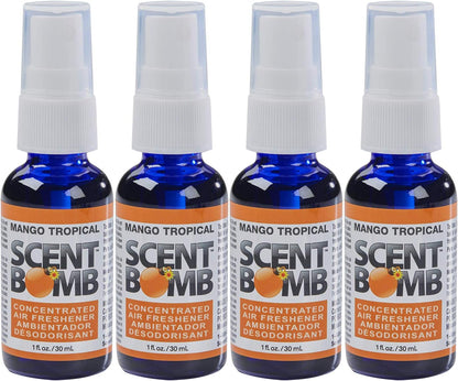 Scent Bomb Air Freshener Spray, Long-Lasting Odor Eliminator - Effective Deodorizer for Home & Car, Fresh Room Spray for Kitchen, Bathroom & Smell Neutralizer - 1 oz Pack of 4, Black Cherry Scent