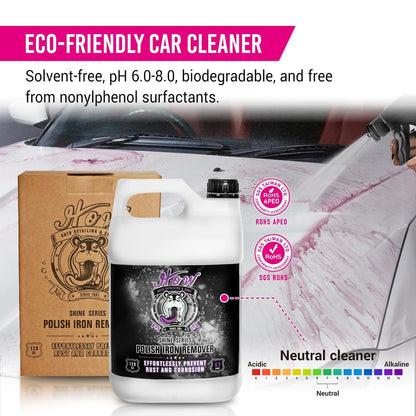 H.O.W Polish Iron Remover - Iron Out Remover Spray for Car Detailing | Remove Iron Particles in Car Paint, Motorcycle, RV & Boat | Use Before Clay Bar, Wax or Wash