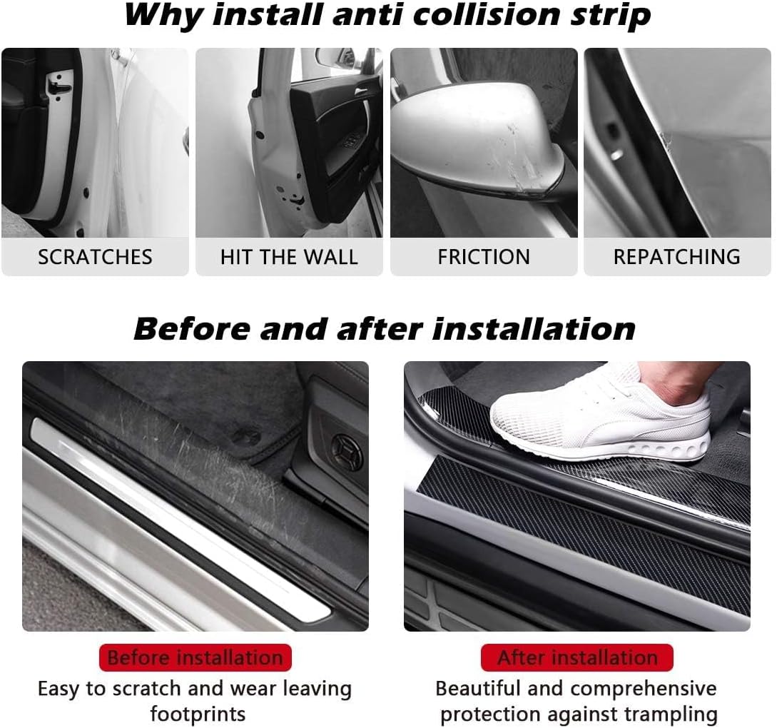 CloudBuyer Universal Car Door Edge Protector, Clear Sill Guard Film with Anti-Collision Protection for Most Vehicles (33Ft x 2.7In, Transparent)