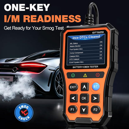 BT529 Bluetooth OBD2 Scanner & Car Battery Tester,2-in-1 Car Diagnostic Tool for iPhone & Android, Check Engine Code Reader,Performance Test, Trip Analysis, 12V Battery Analyzer for All 1996+ Vehicles