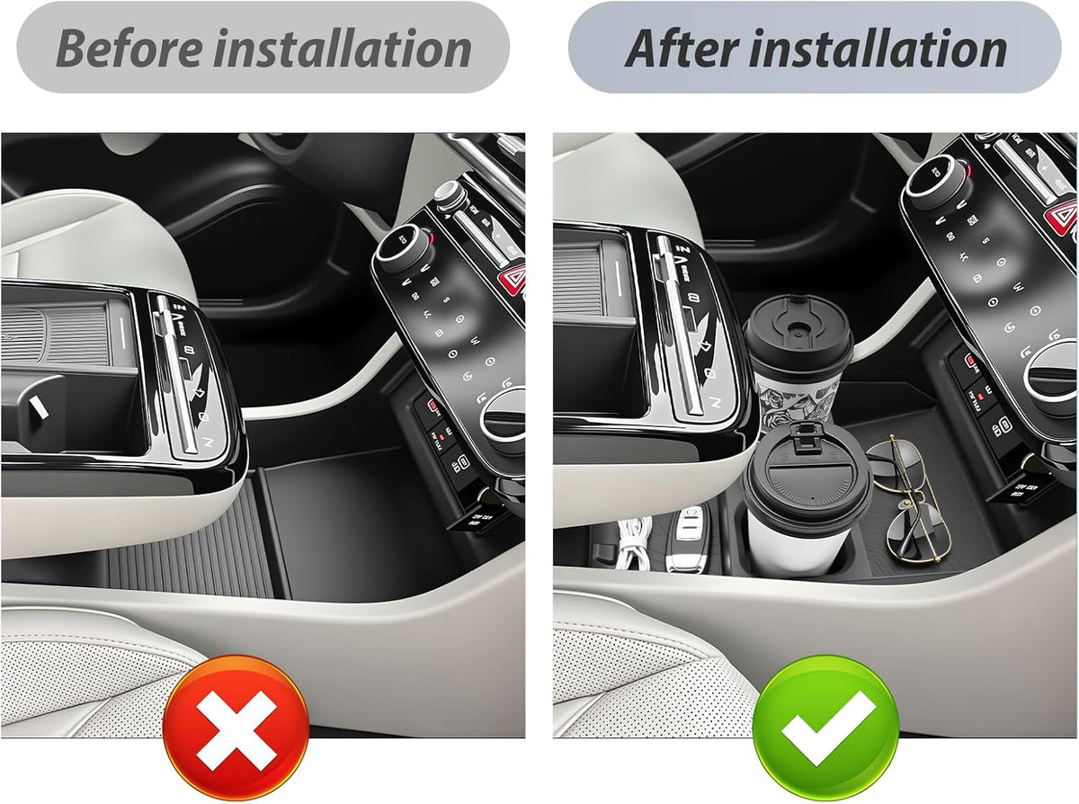 SKTU 2-Pack 2023 2024 2025 2026 Lexu s RX350 Center Console Organizer for 2023-2026 Lexu s RX350/RX450h/RX500h Console Tray 2023 2024 2025 2026 RX350 Accessories with Sunglasses Holder [Double Layers]