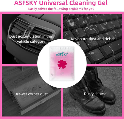 ASFSKY Car Cleaning Gel for Car Detailing Car Cleaning Gel Putty Reusable Keyboard Cleaner Gel Car Putty for Cleaning Dust Universal Cleaning Gel 5 Pack(Green)