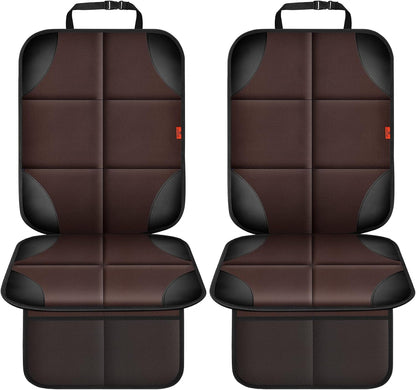 XHYANG Car Seat Protector 1 Pack Car Seat Cushion Mat Thickest Padding,Waterproof 600D Fabric Car Seat Covers for Non-Slip Backing Mesh Pockets for Baby and Pet (Black, 1 Pc)