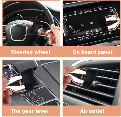Car Interior Cleaning Brush, Car Duster Interior,Car Detailing Brush Dusting Brush,Car Interior Cleaning Tool, Auto Soft Hair Car Brush,Auto Interior Dust Brush for Air Vents(Brown)