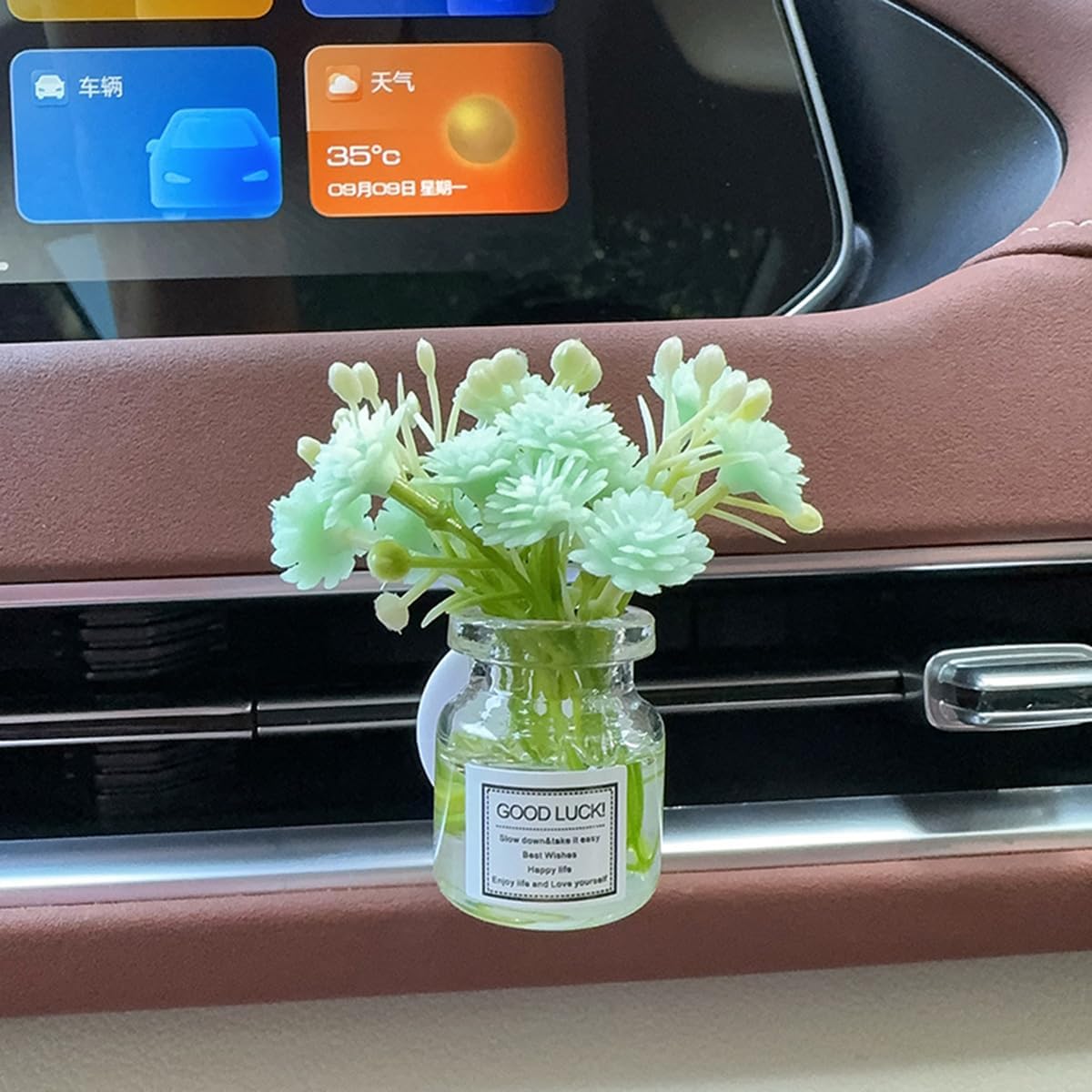 Set of 4 Cute Flower Bouquet Car Air Freshener Vent Clips, Mini Artificial Flowers for Car Air Vent Decoration, Auto Interior Dashboard Ornament Accessories