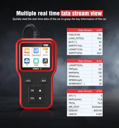 UMEIJA OBD2 Scanner with Upgrade Battery Tester - Diagnostic Tool for Cars That Check Engine Light & Emissions Readiness Read and Clears Vehicle Error Codes for All OBD II Protocol Vehicles Since 1996