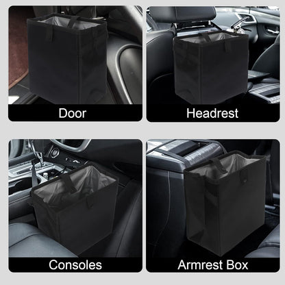 Homelove Car Trash Can, Leak-Proof Waterproof Trash Bin Collapsible Portable Auto Garbage Bag Large Capacity Trashcan Storage Bag Multipurpose Car Organizer Hanging (Black)
