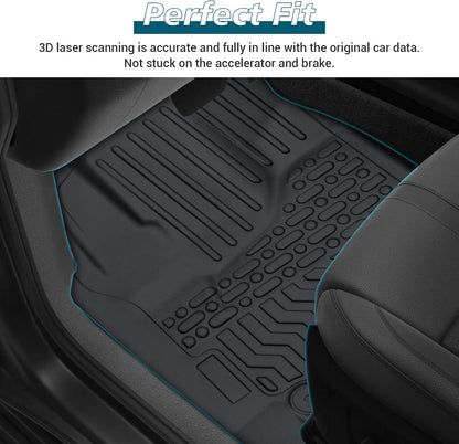 All Weather Floor Mats for 2016-2019 Chevy Cruze (No Fit 2016 Cruze Limited), Chevy Cruze Floor Mats, 1st and 2nd Maximum Coverage, 3D Waterproof TPE Rubber Protector Car Mats Full Set Liners
