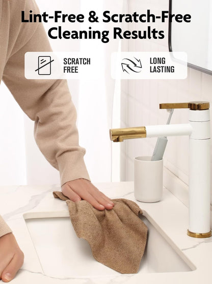 Fantasticlean Microfiber Cleaning Cloth Roll -75 Pack, Tear Away Microfiber Towels, 12" x 12", Reusable, Washable, Scratch Free, Ultra Absorbent for All-Around Cleaning Supplies (DimGray)