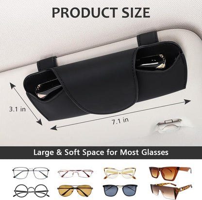 Accmor Sunglasses Holder for Car Sun Visor, Auto Eyeglasses Protective Storage Case, Vehicle Visor Accessories Organizer Box