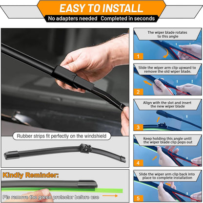 AUTOBOO 26"+19" Windshield Wipers Replacement for Tesla Model 3 2017 2018 2019 2020 2021 2022 2023 2024 2025 Model Y 2020 2021 2022 2023-2025 -Original Factory Quality (Pack of 2) - Colors A