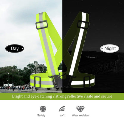 Chiwo Reflective Vest Running Gear 2Pack, High Visibility Adjustable Safety Ves for Night Cycling,Hiking, Jogging,Dog Walking