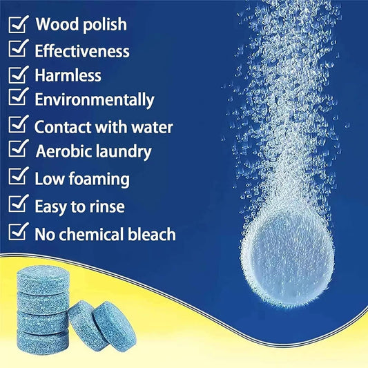 Car Glass Cleaning Sheet,Window Clean for Auto,Windshield Wiper Fluid Solid Effervescent Tablet, Suitable for Any Family Car (100)