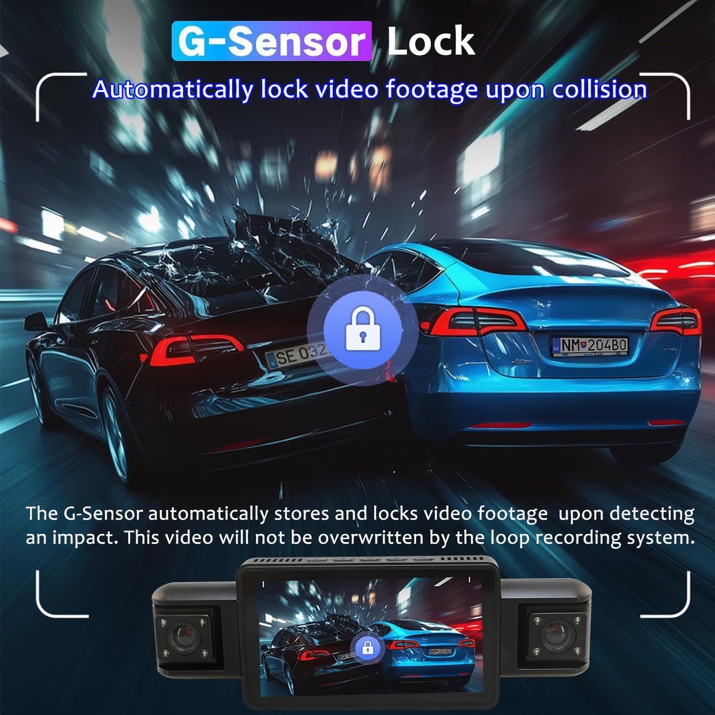 1080P Dual Dash Camera for Car Front and Inside Dashcam Car Security Video Recorder,170°Wide Angle Vehicle Cam,WDR,G-Sensor,2’’ IPS Screen,Loop Recording,Night Vision (Dual Dash Cam Without Card)