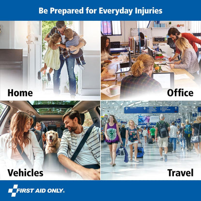 First Aid Only 6060 All-Purpose 10-Person Emergency First Aid Kit for Business, Worksite, Home, and Car, 57 Pieces