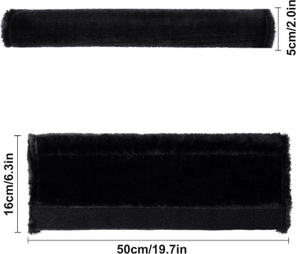 Amooca Soft Faux Fur Universal Fit Seatbelt Cover Car Truck SUV Airplane Seat Belt Shoulder Pad for Carmera Backpack Straps Neck Cushion Protector 2 Pack 10.5in Dark Gray