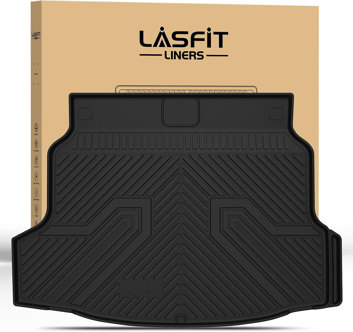 LASFIT Floor Mats for Honda CR-V 2026 2025 2024 2023 (Gasoline & Hybrid & e:FCEV), All Weather TPE Custom Fit Anti-Slip Pet Friendly Car Liners, 1st & 2nd Row Black