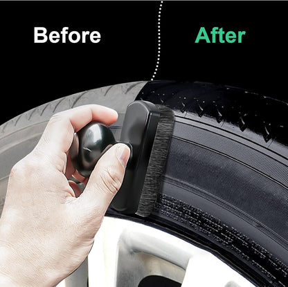 UNIMEIX Tire Shine Applicator Brush Large Vegan Tire Shine Brush with Storage Stand for Vehicles Tire Shine Polish Wax and Car Wash