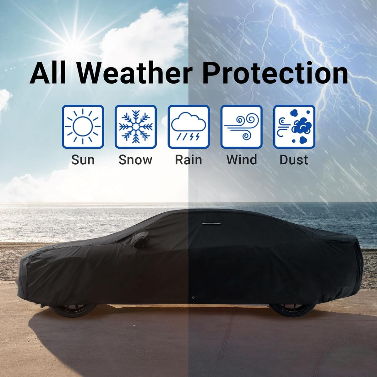 iCarCover Premium Car Cover for 1990-2017 Lexu s LS400, LS430, LS460 Heavy Duty Waterproof All-Weather Automobiles Custom Fit Indoor Outdoor UV Snow Protection Covers with Straps and Bag - Colors A