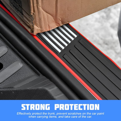 Car Rear Bumper Protector Guard, Anti-Scratch Abrasion Rubber Trunk Door Entry Sill Guard, Non-Slip Vehicle Trim Cover Protection Strip, Car Accessories for Most Cars and SUV (Black/Red/35.4" x2.7)