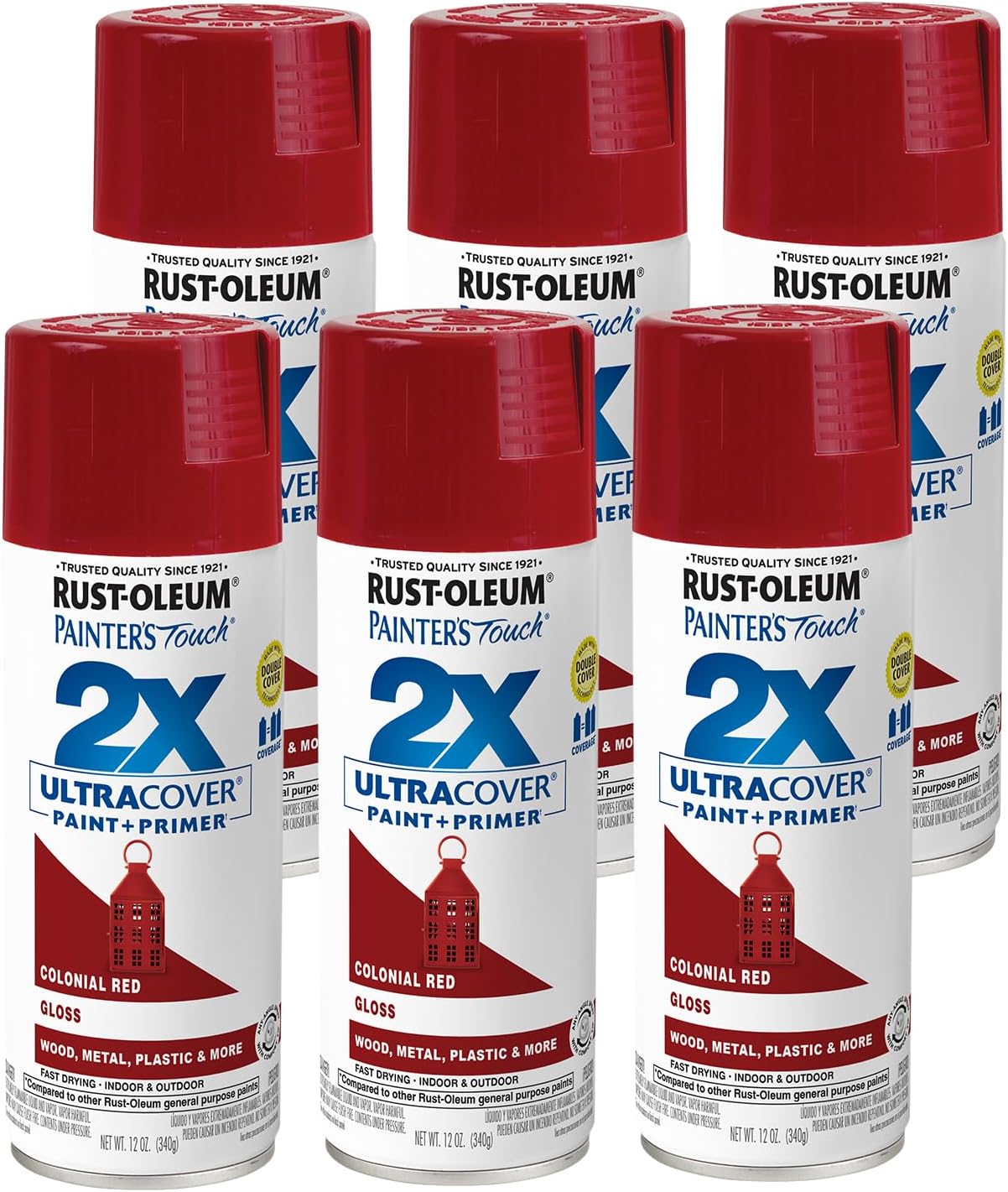 Rust-Oleum 334029 Painter's Touch 2X Ultra Cover Spray Paint, 12 oz, Gloss Clear - Colors F