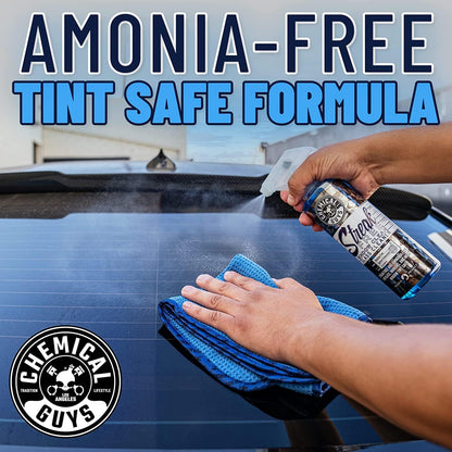 Chemical Guys Streak Free Window Cleaner – Ammonia-Free Glass Cleaner for Crystal Clear Clarity, Safe on Tint, Mirrors, Touchscreens, Windshields, and Chrome, 32 fl oz