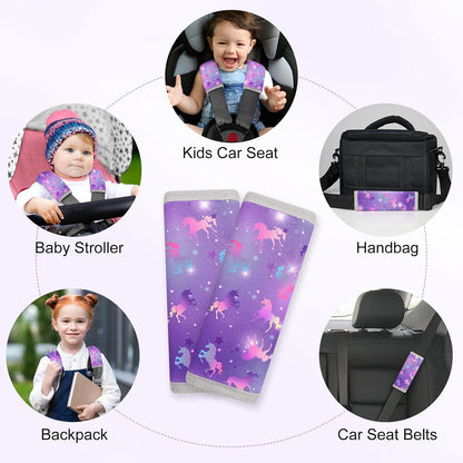 Seat Belt Cover Pad for Baby, Soft Seatbelt Cushion Covers for Kids 2Pcs Car Seat Strap Shoulder Pads for All Car Seats, Stroller, High Chair,Blue Dinosaur