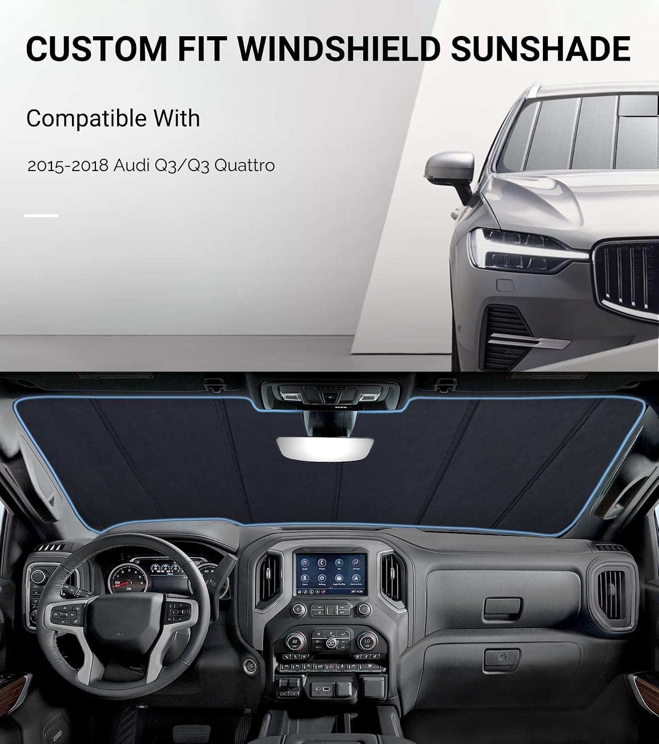 Pigenius Windshield Sunshade for Audi Q5/SQ5 2018-2025, Q5 Sportback/SQ5 Sportback 2021-2025, Q5 PHEV 2020-2025 - AstraGuard