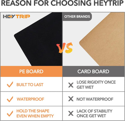 HEYTRIP Large Trunk Organizer With Built-in Leakproof Cooler Bag, 2 Tie-Down Straps, 4 Removable Dividers, Foldable Cover, Built with 2mm PE Board
