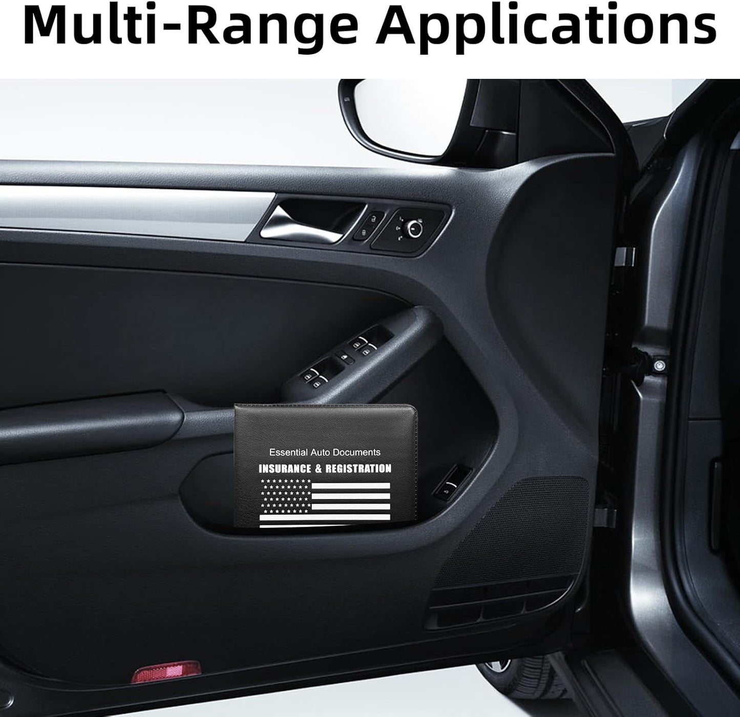 Ziciner Car Registration Insurance Holder, 2Pack Essential Auto Card Document Glove Box Organizer with Touch Fastener, Vehicle Interior Accessories Perfect for Most Car, Truck, SUV (Red/Small Car)