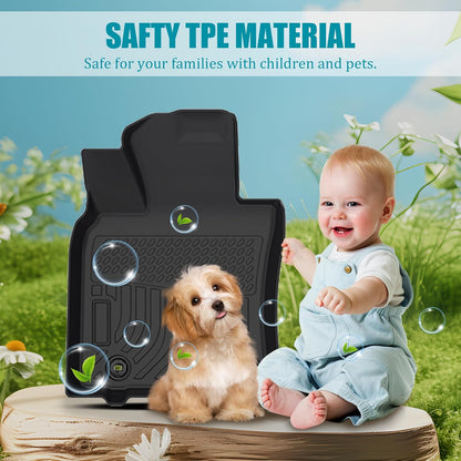 All Weather Floor Mats for 2016-2019 Chevy Cruze (No Fit 2016 Cruze Limited), Chevy Cruze Floor Mats, 1st and 2nd Maximum Coverage, 3D Waterproof TPE Rubber Protector Car Mats Full Set Liners