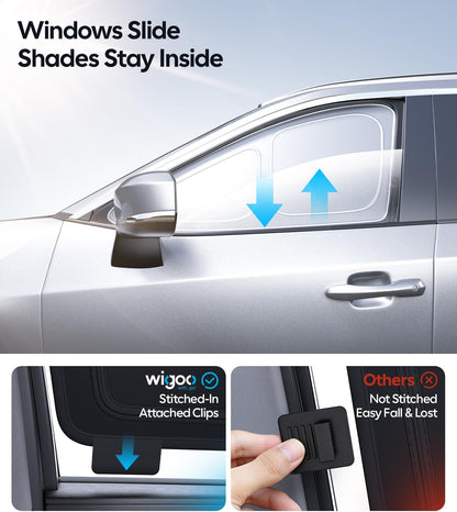 Wigoo 2026 Upgrade 8PCS Full Set Window Sunshade for Toyota 4Runner 2010-2024 [7-Layer Cooler & Blacker, Ice-Crystal Tech] with Windshield for Sun Block, Baby, Camping, Privacy Napping, Relax