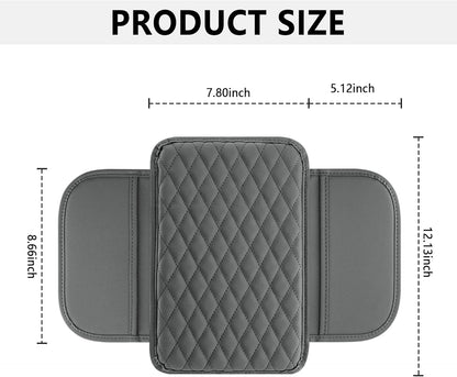 Stacool Upgraded Car Center Console Cover,Microfiber Leather Car Armrest Cover Cushion with 2 Storage Bags,Universal Car Armrest Storage Box (Black)