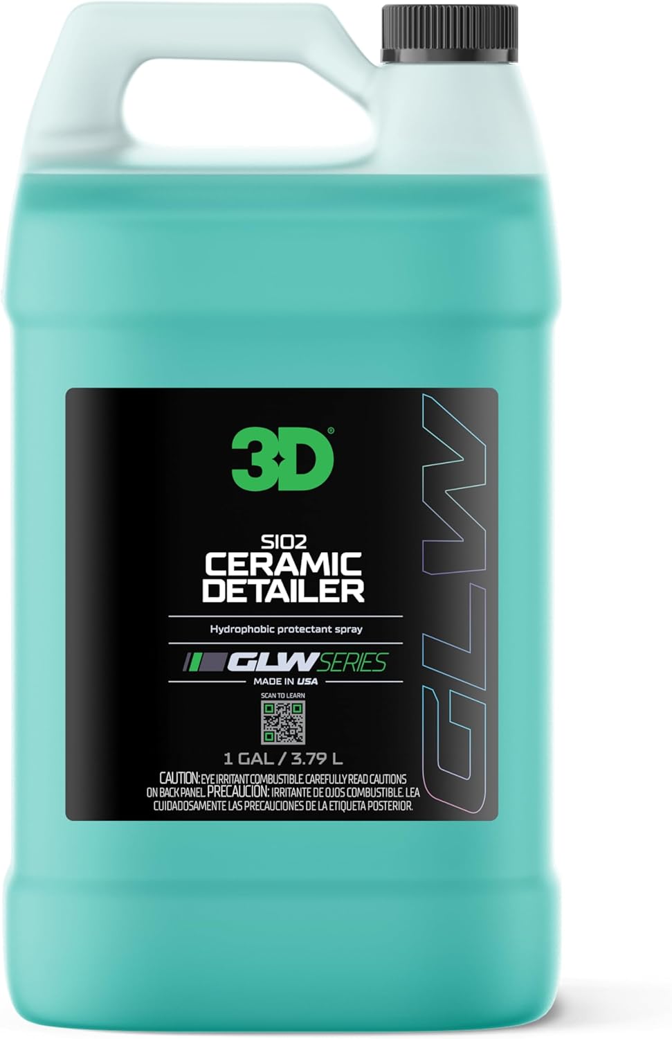 3D Ceramic Detailer, GLW Series | Hyper Gloss Finish | SiO2 Peak Hydrophobic Top Coat | Extends Life of Waxes, Sealants, Coatings | DIY Car Detailing Spray | 16 oz