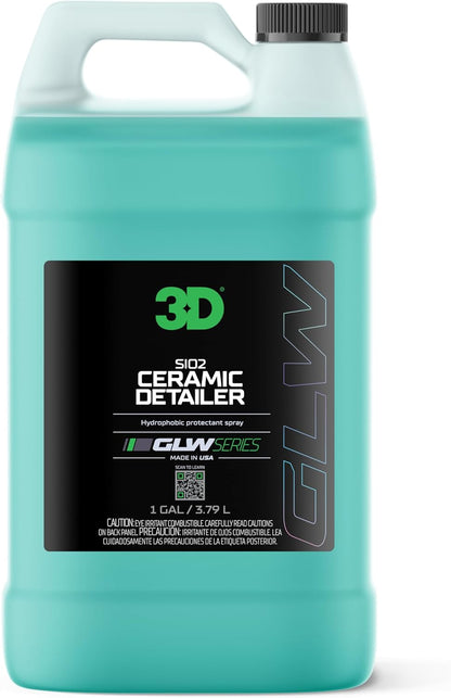 3D Ceramic Detailer, GLW Series | Hyper Gloss Finish | SiO2 Peak Hydrophobic Top Coat | Extends Life of Waxes, Sealants, Coatings | DIY Car Detailing Spray | 16 oz