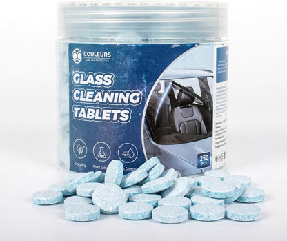 Coldcool Windshield Washer Tablets, 250-Pack Effervescent Car Glass Cleaning Tablets, Streak-Free Windshield Wiper Fluid Concentrate Replacement for All Vehicles