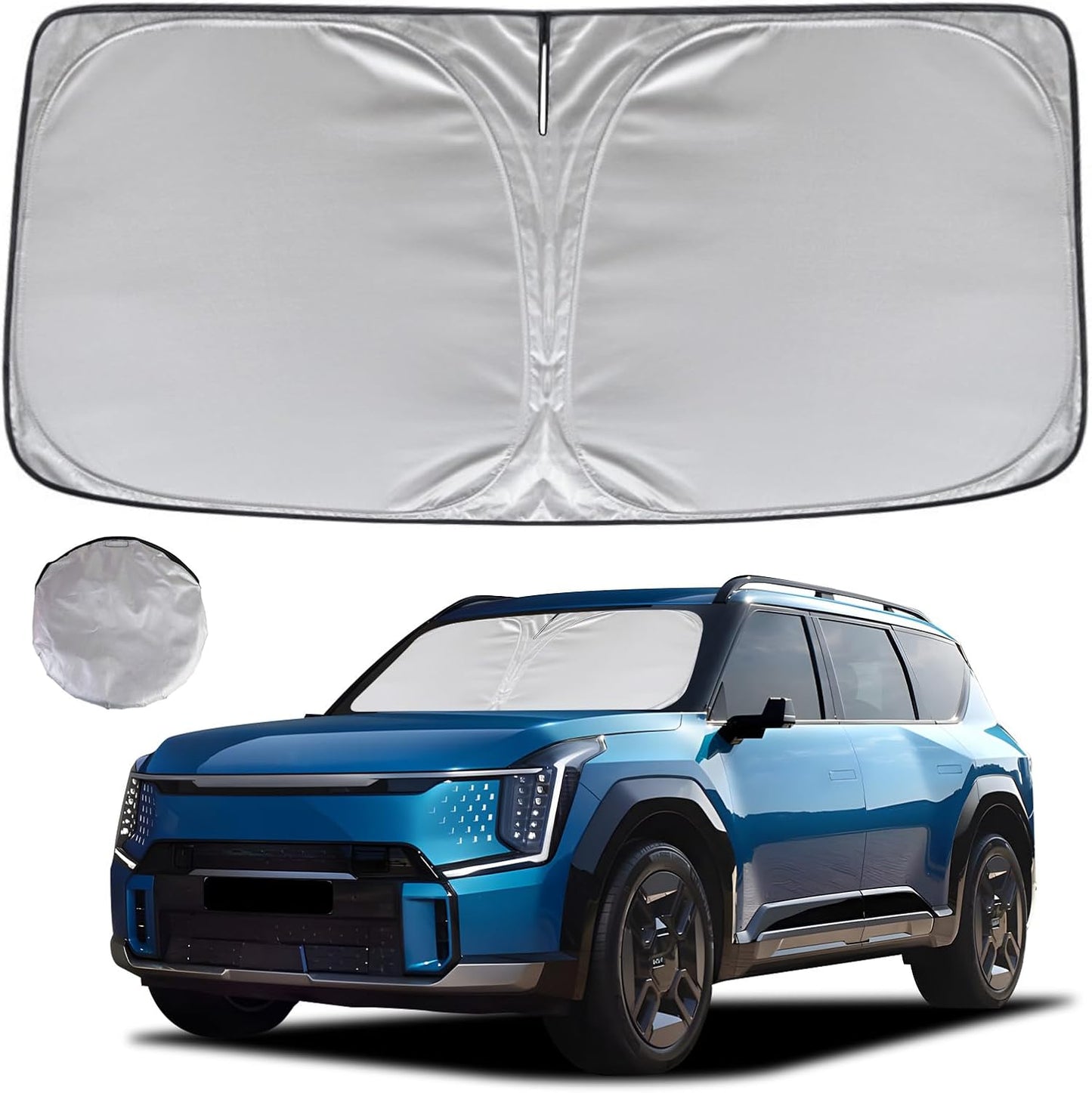 KAYZT Windshield Sun Shade for 2019-2025 2026 Chevy Silverado 1500 /GMC Sierra 1500 2500HD 3500HD Foldable Sunshade Front Window Custom Fit Car Accessories - Colors B
