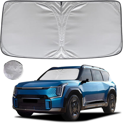 KAYZT Windshield Sun Shade for 2019-2025 2026 Chevy Silverado 1500 /GMC Sierra 1500 2500HD 3500HD Foldable Sunshade Front Window Custom Fit Car Accessories - Colors B
